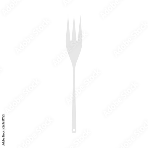 Fork equipment dishware tool vector object icon isolated food. Restaurant silverware top view
