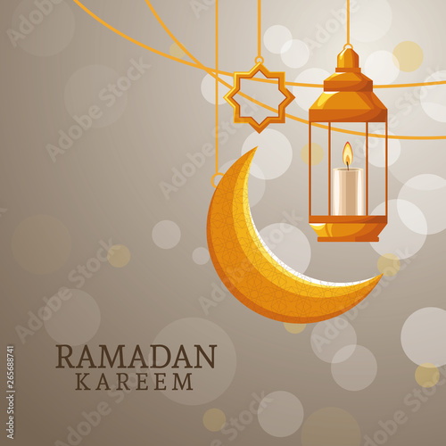 ramadan kareem with waning moon