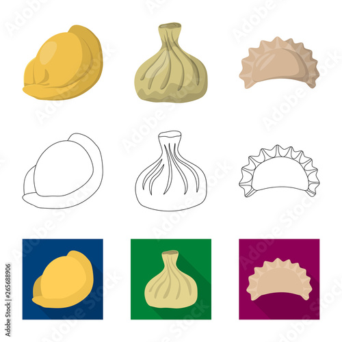 Vector design of products  and cooking logo. Collection of products  and appetizer stock symbol for web.