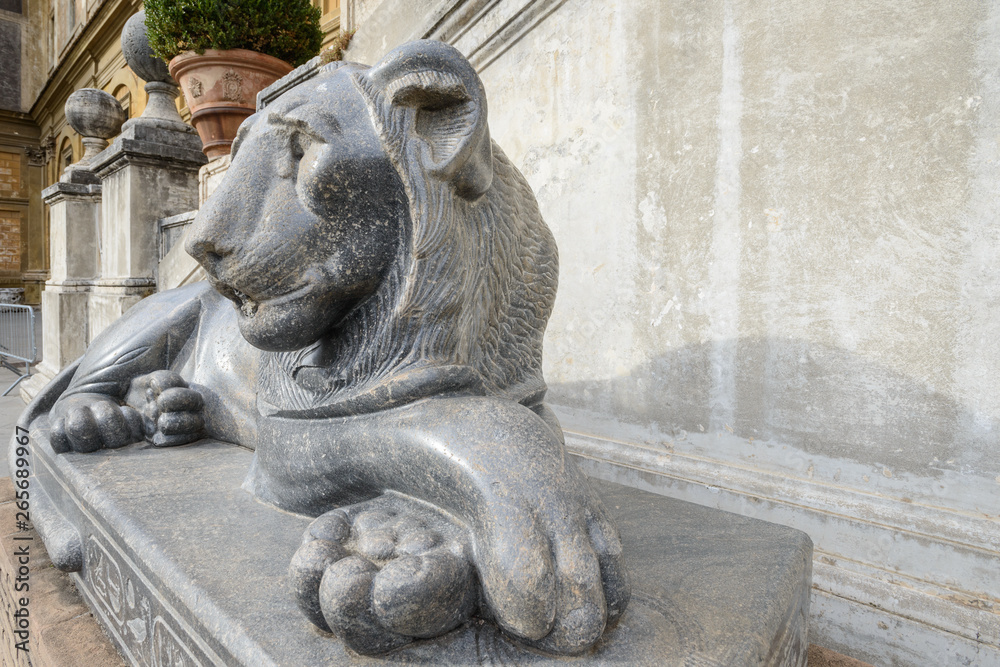 Lion marble sculpture