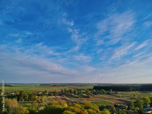 Aerial view of countryside in Belarus