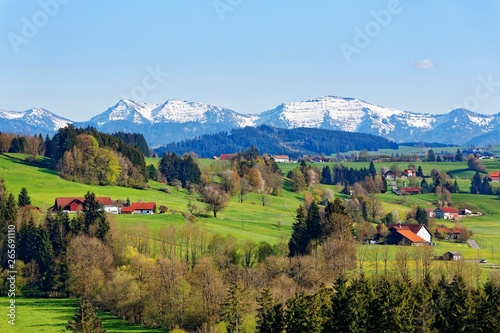 Alpine upland in Rothenbach, Nagelfluhkette of the Allgau Alps with Hochgrat, Allgau, Swabia, Bavaria, Baden-Wurttemberg, Germany, Europe photo
