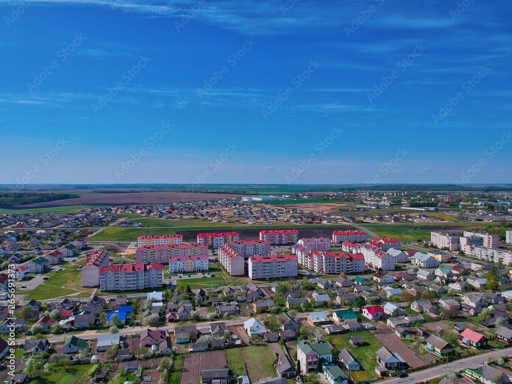Aerial view of Nesvizh, Minsk Region, Belarus