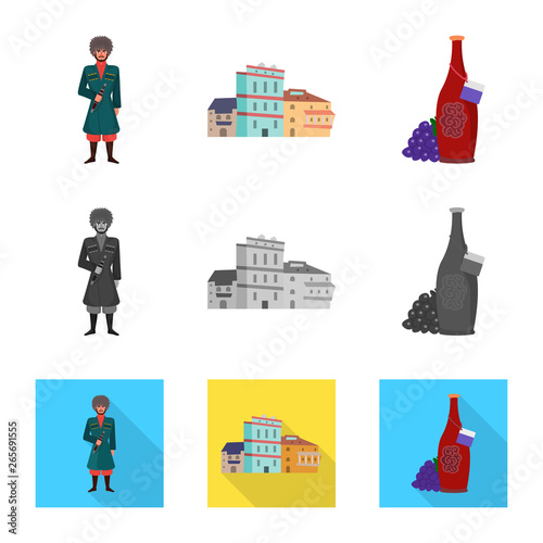 Vector illustration of culture and sightseeing logo. Set of culture and originality vector icon for stock.
