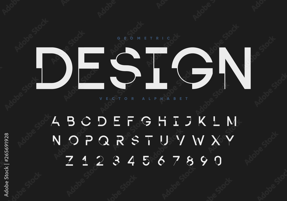 Vecteur Stock Futuristic geometric font with numbers. Eps10 vector. | Adobe  Stock