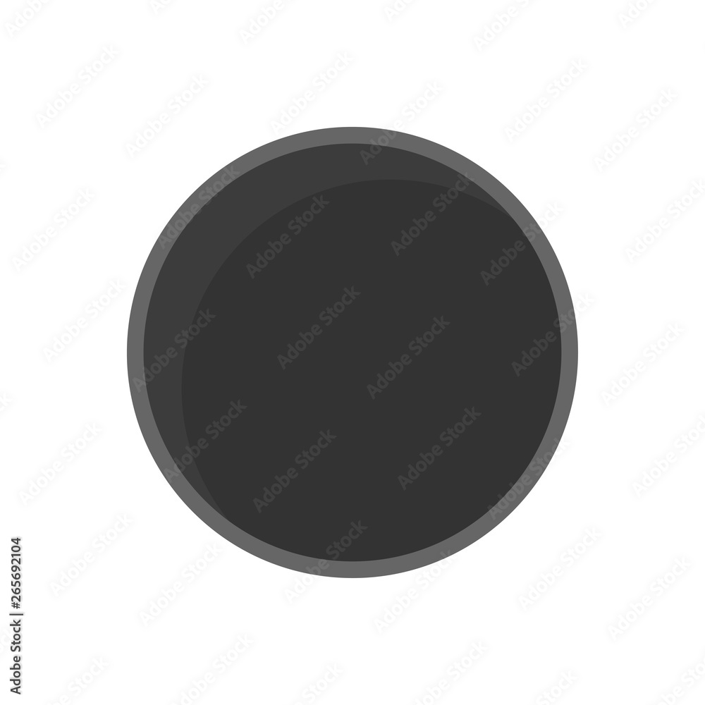 Hockey puck top view vector icon. Play activity sports symbol ice league. Champiomship element flat rubber gmae isolated Hockey puck top view vector icon. Play activity sports symbol ice league. Champiomship element flat rubber gmae isolated