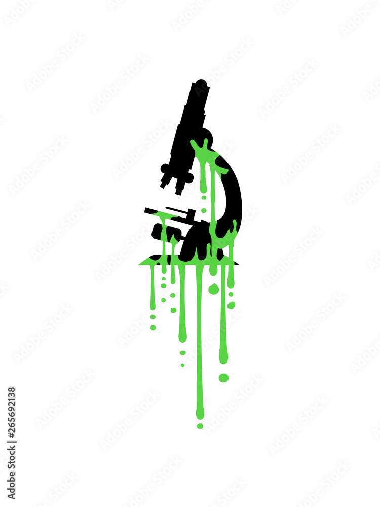 Naklejka premium tropfen schleim mikroskop clipart logo wissenschaftler forscher forschen linse vergrößerung zoom beobachten lernen schule studieren schüler wissen aufdecken biologe chemie vergrößerungsglas design