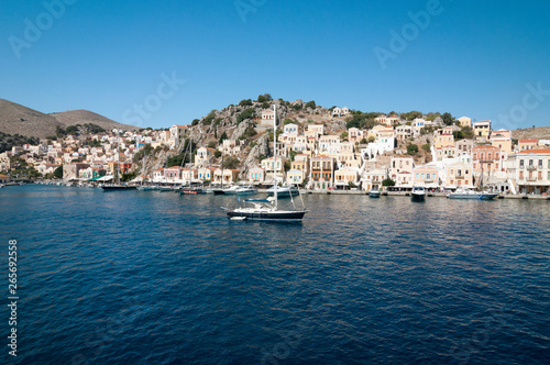 The pier and the picturesque seafront of Symi.