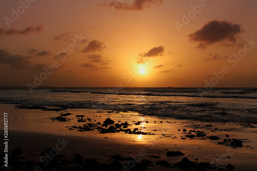 Sunset at the amazonian beach of Atalaia photo