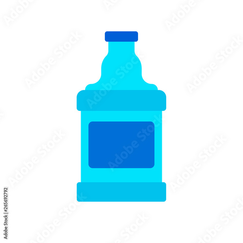 Flagon blue pottery liquid beverage vector icon. Water  bottle logo delivery big plastic canister gallon