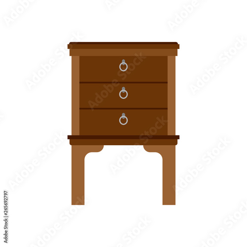 Cabinet apartment equipment isolated box. Interior simple vintage loft contemporary wood icon vector.