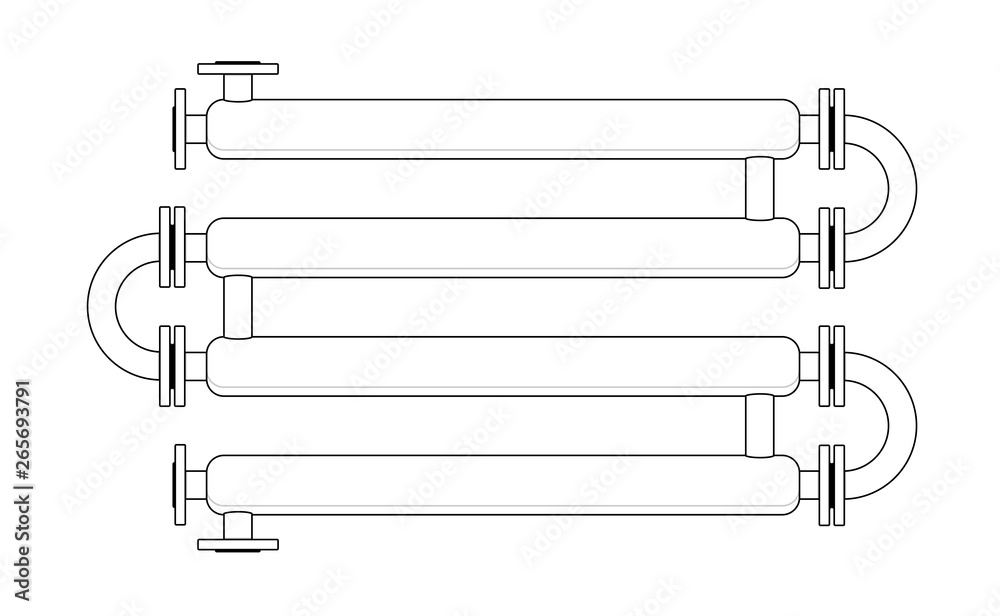 Line Double Pipe Heat Exchanger. Apparatus for chemical processing. Pipe-in-pipe structure heat exchanger Line Double Pipe Heat Exchanger. Apparatus for chemical processing. Pipe-in-pipe structure heat exchanger