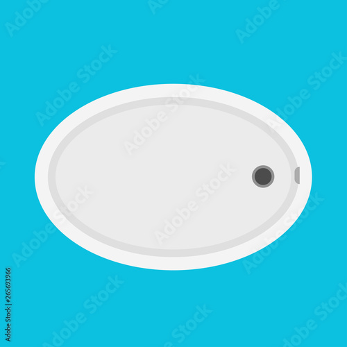Bath vector icon top view interior white. Health symbol bathroom shower treatment pictogram water