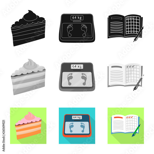 Vector design of diet and treatment  icon. Collection of diet and medicine stock vector illustration.