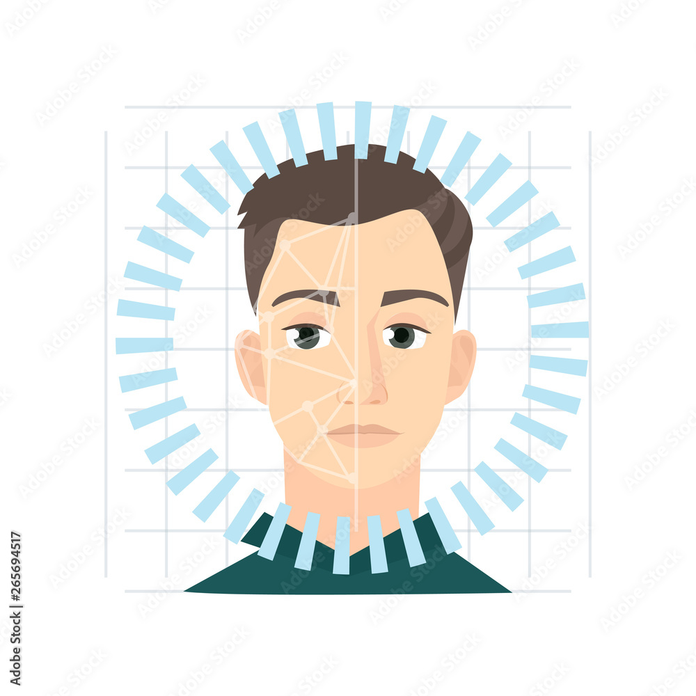 Modern face recognition system with polygonal scan element Modern face recognition system with polygonal scan element