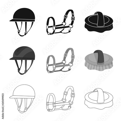 Isolated object of equipment and riding logo. Collection of equipment and competition stock vector illustration.