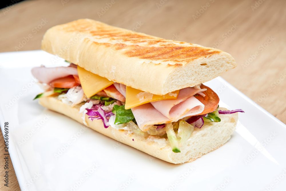 sandwich with ham and vegetables sandwich with ham and vegetables