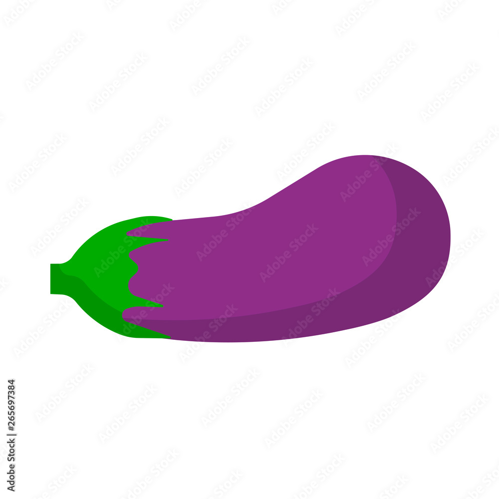 Eggplant vegetarian nature ripe ingredient violet. Flat food vector icon isolated. Vegetable farm plant agriculture Eggplant vegetarian nature ripe ingredient violet. Flat food vector icon isolated. Vegetable farm plant agriculture
