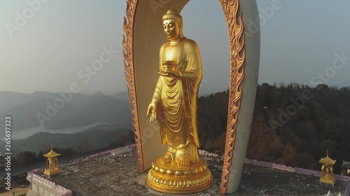 Jiangxi: China Donglin Buddha is the world's first high Amitabha like. Located in the famous Mount Lu in china. (aerial photography) photo