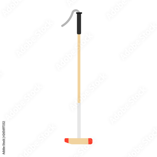 Polo mallet horse sport game vector icon. Club equestrian wooden stick jockey. Equipment element sign