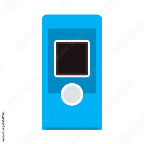 Intercom system design button bell device vector icon. Surveillance wireless display panel. Remote control door