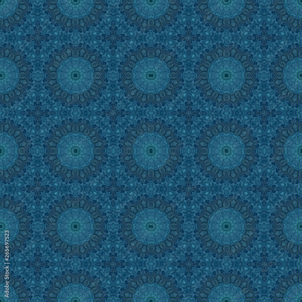 seamless wallpaper pattern with teal blue, midnight blue and steel blue colors. can be used for cards, posters, banner or texture fasion design