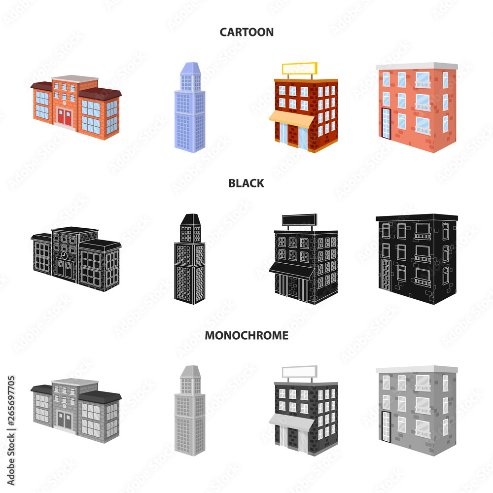 Vector design of construction and building symbol. Set of construction and estate vector icon for stock.
