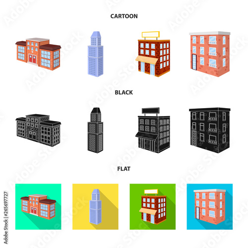 Isolated object of construction and building symbol. Set of construction and estate vector icon for stock.