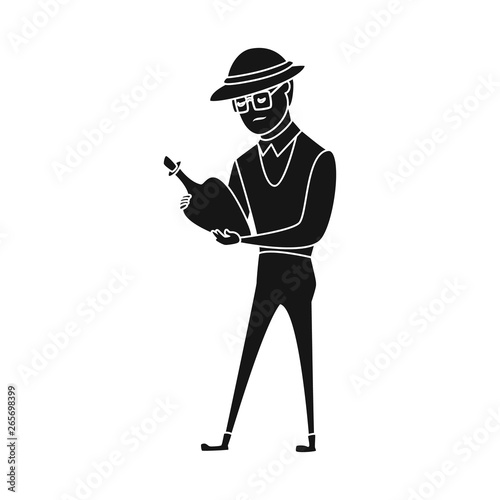 Isolated object of archaeologist  and human symbol. Collection of archaeologist  and seeker  vector icon for stock.
