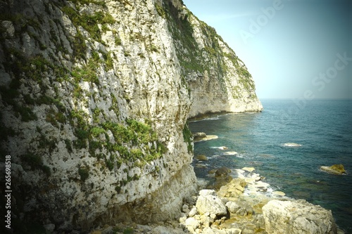 Landscape lebanon: Limestone cliff heading to the mediterranee between Tripoli and Batroun