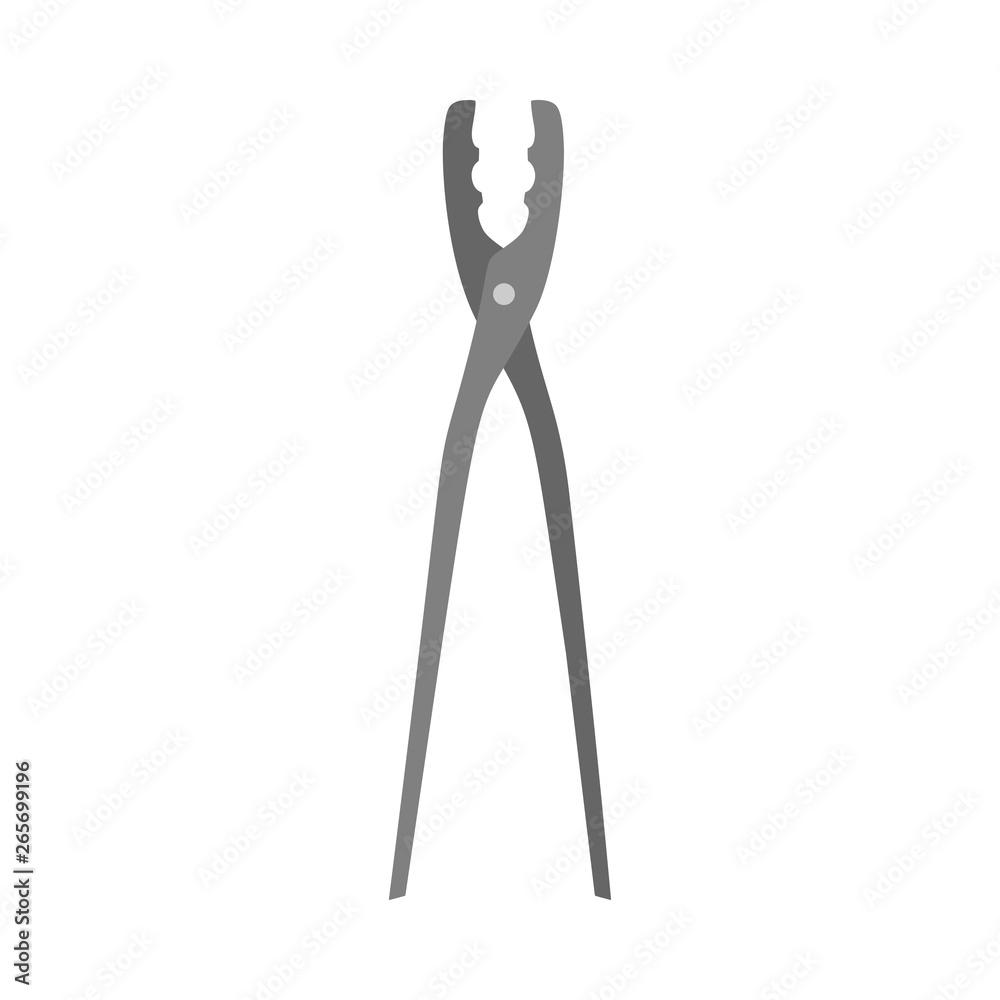 Tong vector icon illustration equipment tool utensil. Barbecue symbol cartoon. Hand black serving pincers item Tong vector icon illustration equipment tool utensil. Barbecue symbol cartoon. Hand black serving pincers item
