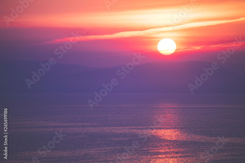 Colorful sunset over the sea