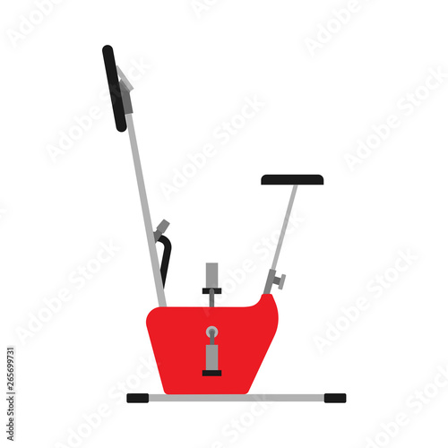 Exercise bike sport fitness activity vector icon. Gym healthy workout body cycle. Flat stationary equipment cardio exercycle