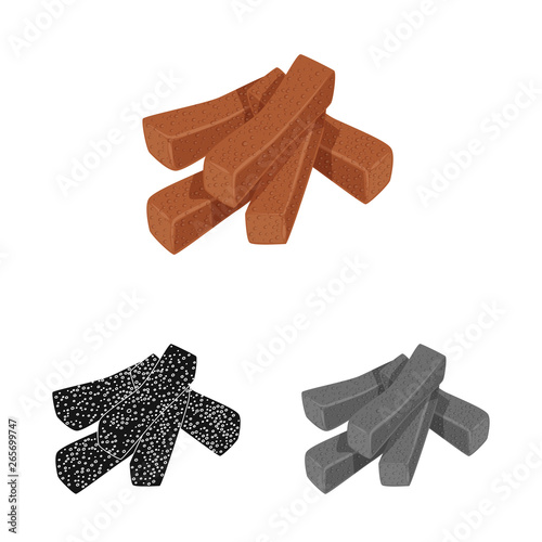 Vector illustration of croutons  and bread logo. Set of croutons  and crackers  stock vector illustration.