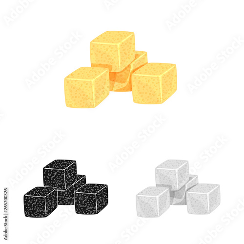 Vector illustration of croutons  and bread logo. Set of croutons  and bowl  stock symbol for web.