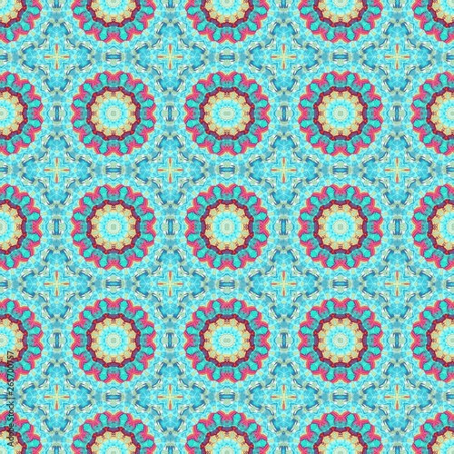 seamless wallpaper pattern with sky blue, mulberry  and light sea green colors. can be used for cards, posters, banner or texture fasion design © Eigens