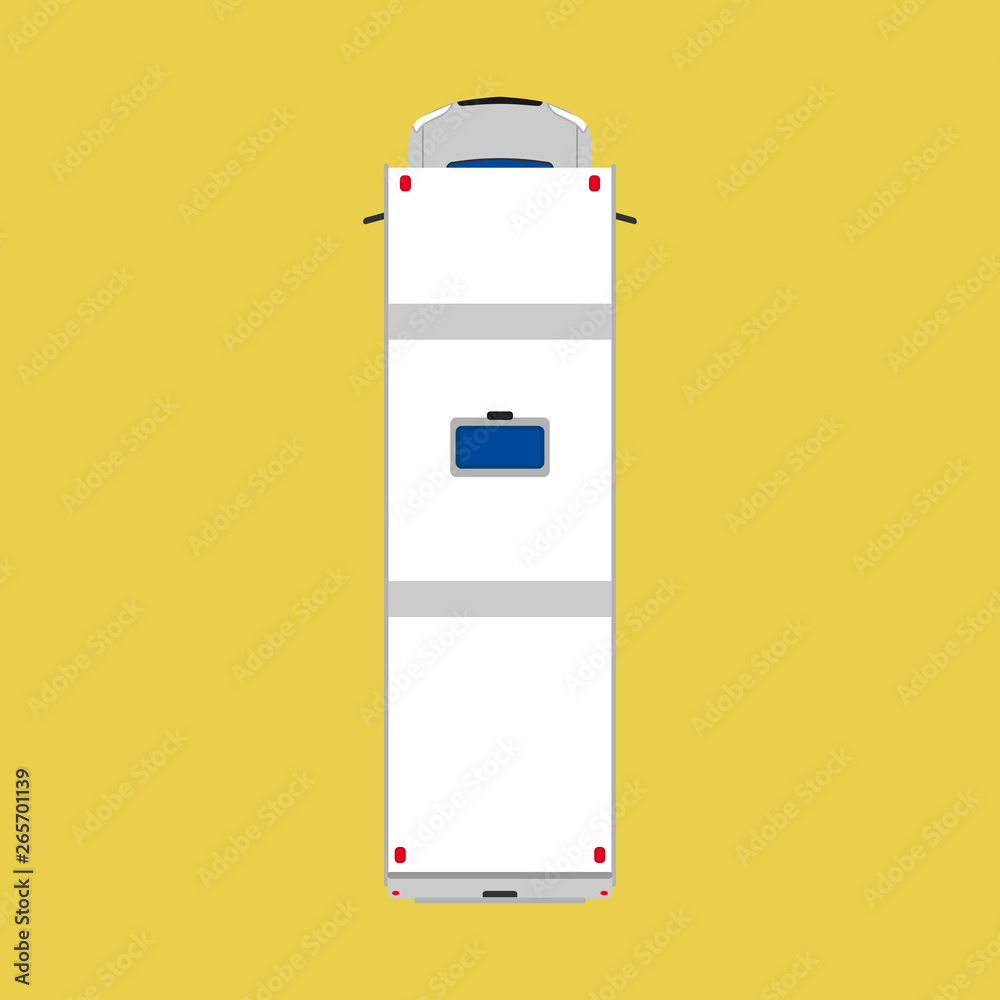 Camper van top view car illustration. Vacation vehicle travel summer ...