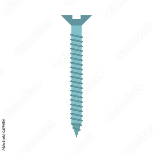 Screw vector icon construction metal industry element. Iron tool hardware flat rivet. Work fix sign silhouette