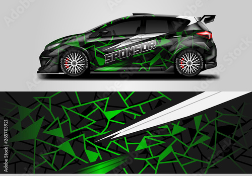 Car wrap livery decal vector   supercar  rally  drift . Graphic abstract stripe racing background . Eps 10