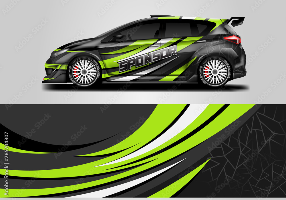 Car wrap livery decal vector , supercar, rally, drift . Graphic abstract stripe racing background . Eps 10 Car wrap livery decal vector , supercar, rally, drift . Graphic abstract stripe racing background . Eps 10