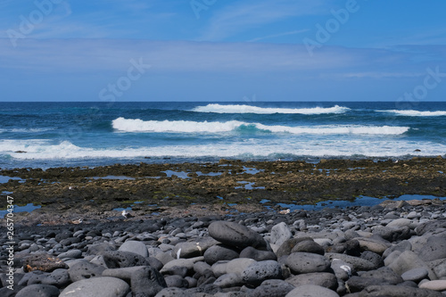 waves at the beach of El Golfo, Lanzarote