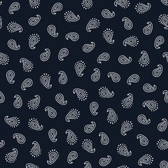 Fotobehang Paisley patronen Zwart-wit paisley patroon grafisch  © aunaauna