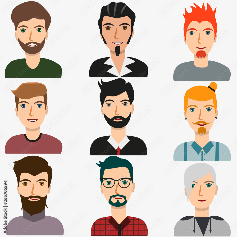 Set of man avatars for web background design. Vector illustration graphic. Set of man avatars for web background design. Vector illustration graphic.