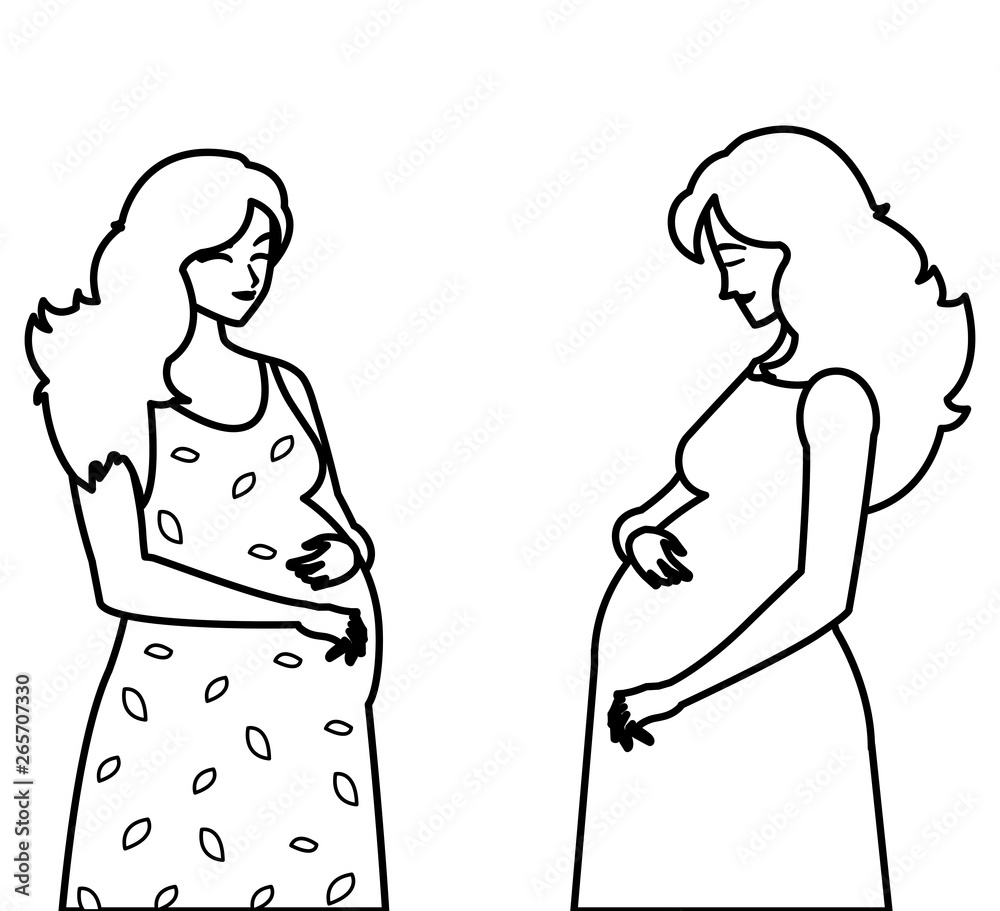 couple of beautiful pregnancy women characters couple of beautiful pregnancy women characters