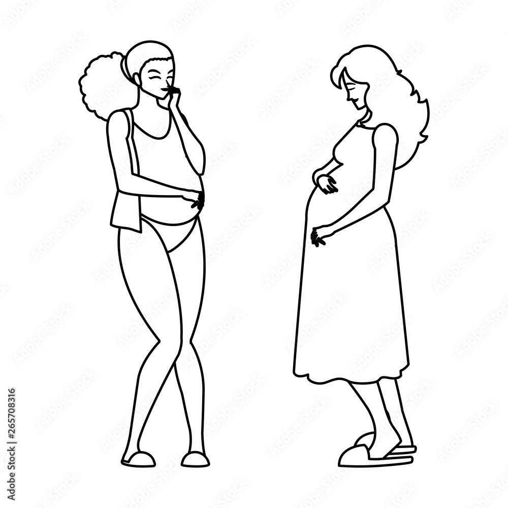 couple of beautiful pregnancy women characters couple of beautiful pregnancy women characters