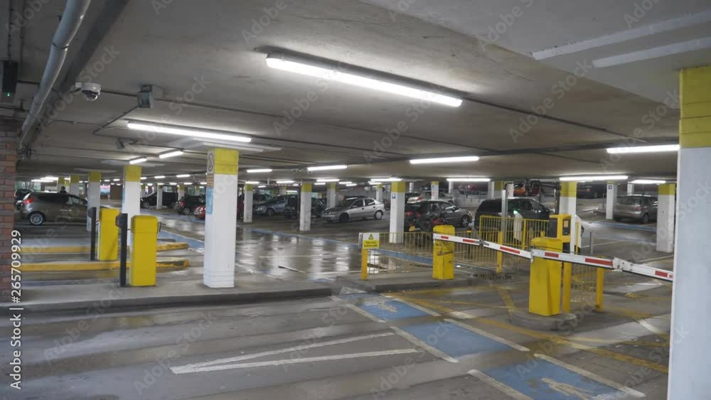 Panning shot of a car parking. Panning shot of a car parking.