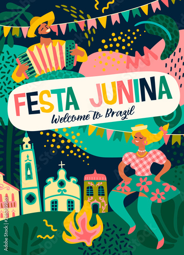 Latin American holiday, the June party of Brazil. Festa Junina.