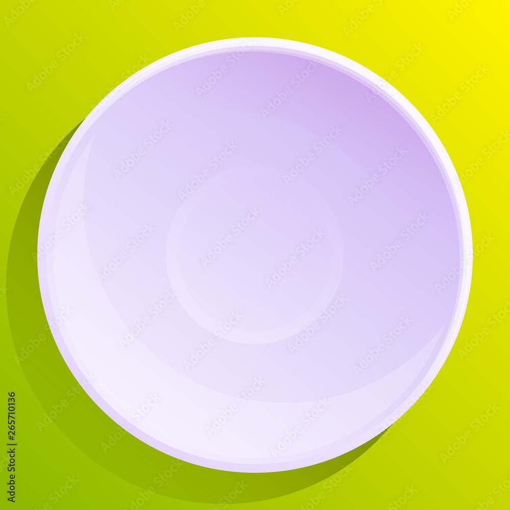 empty plate on green background, vector illustration