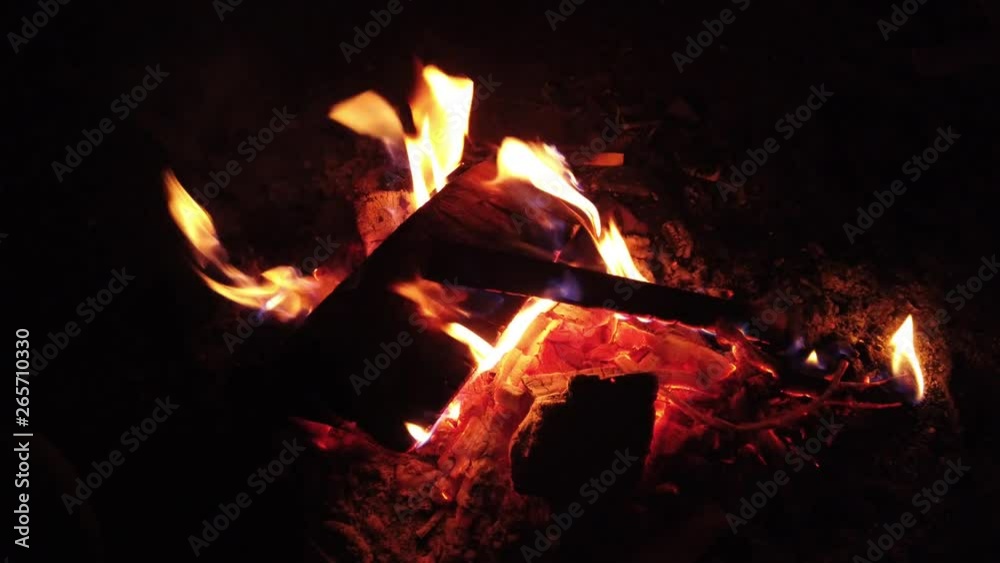 Burning fire. Bonfire. Closeup of flames burning on black background slow motion Burning fire. Bonfire. Closeup of flames burning on black background slow motion