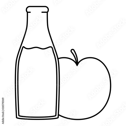 fresh apple juice fruit in botttle